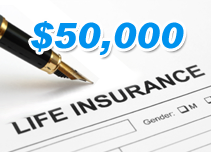 $50,000 life insurance policy