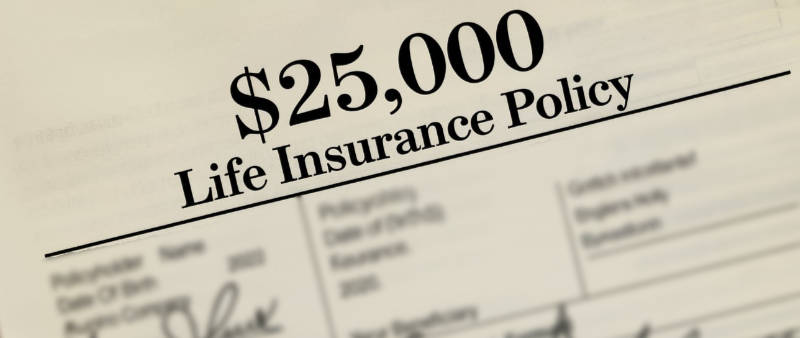 $25,000 Life Insurance policy example