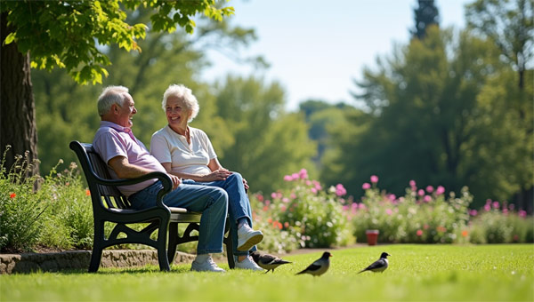 senior couple at the park