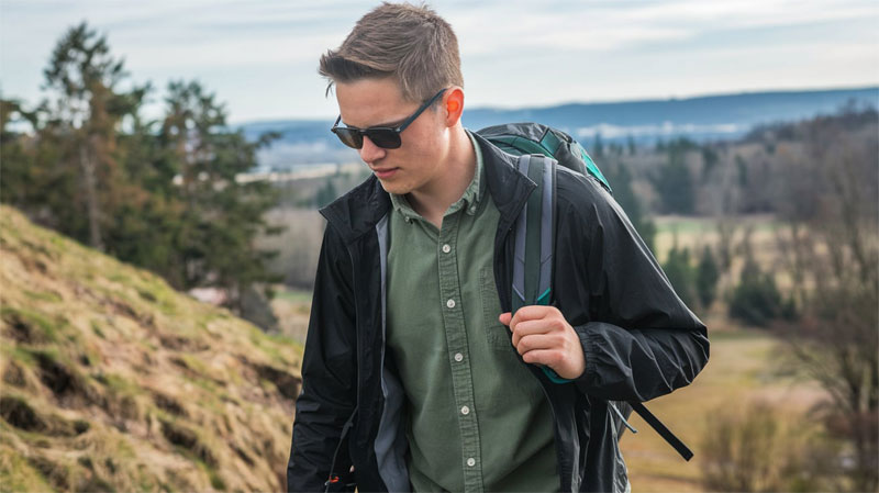 Young thirty year old man hiking